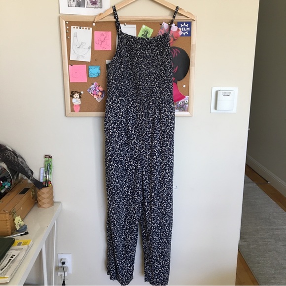 Old Navy Pants - Blue Smocked Ditsy Floral Romper